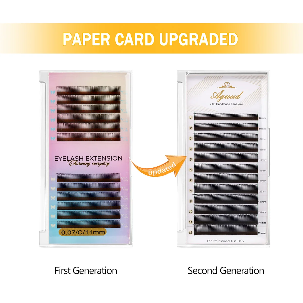 AGUUD 5D فلورا الجنية الرموش البني والأسود مسبقة الصنع المسامير حجم المشجعين لاش أنيمي العين الطبيعية لينة جلدة تمديد العنقودية