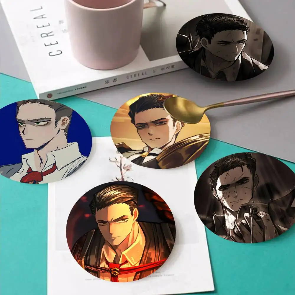 1pc Meursault Game Limbus Company Wooden Coaster Colour Printing Cup Mat Home Desk Decoration Gifts