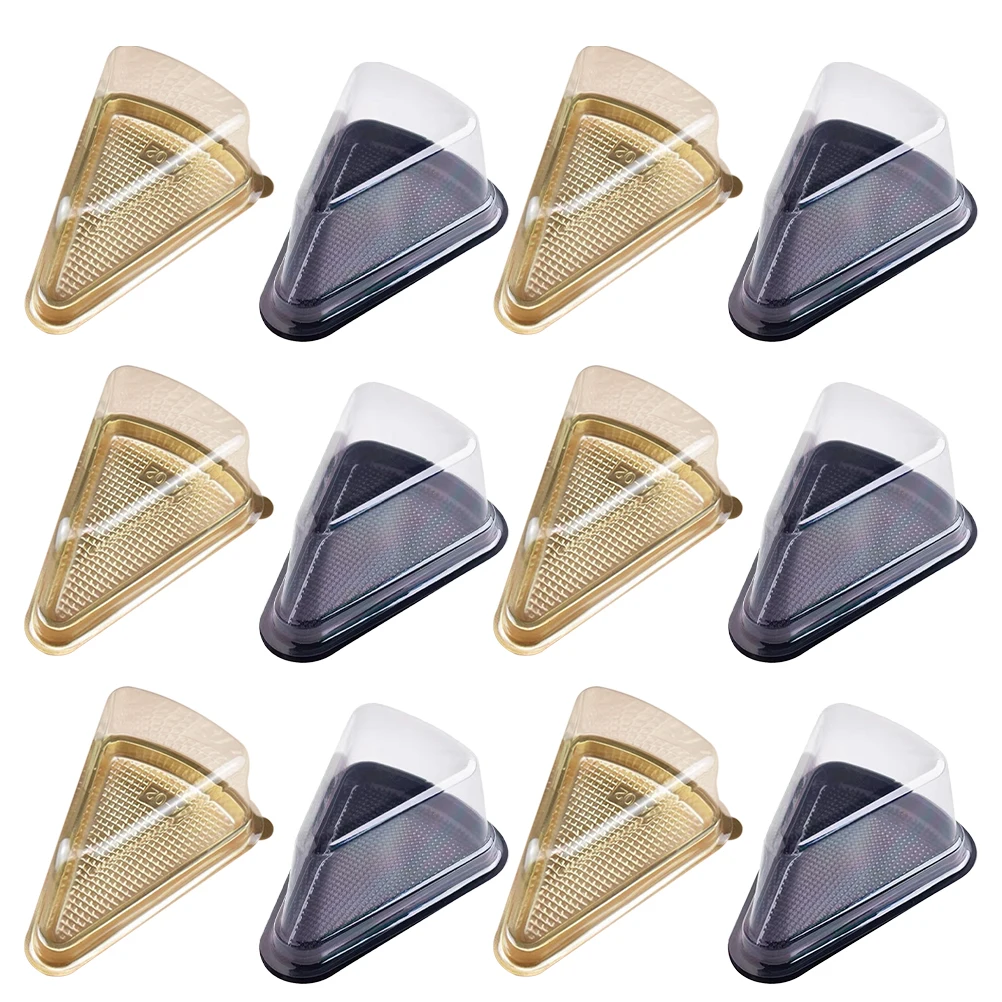 

40Pcs Cake Container Clear Cake Slice Boxes disposable multiuse Triangle cake Slice Containers Plastic Dessert Mousse case