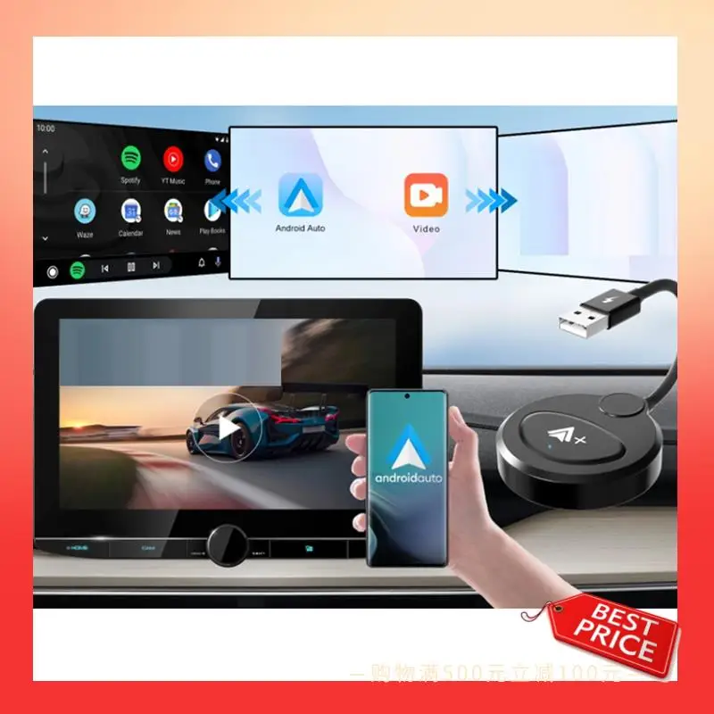 

ABNR Беспроводной Android Auto Видео Беспроводной адаптер Foroem Беспроводные автомобили Android Android Auto Видео Беспроводной адаптер БЕЛЫЙ