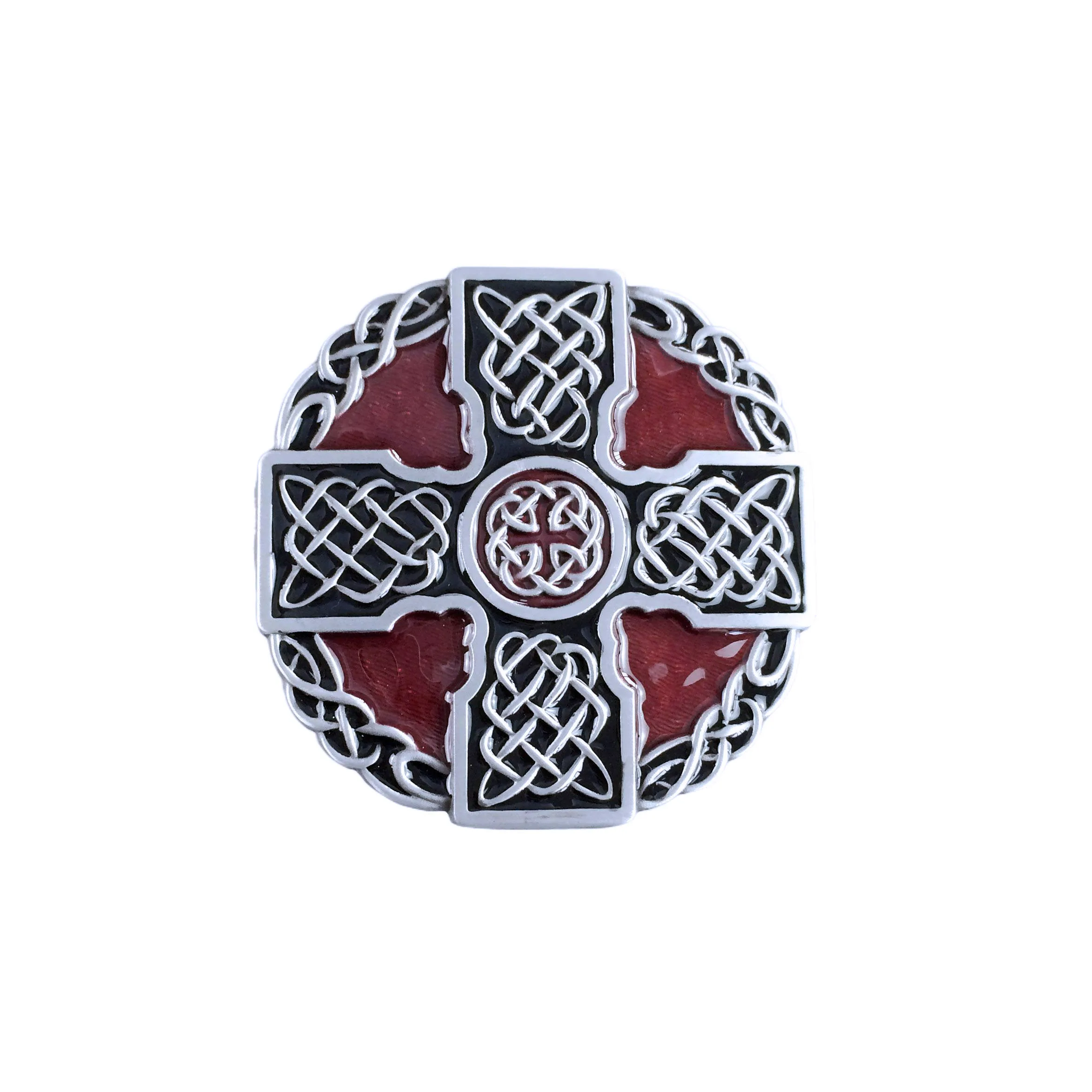 Vintage Enamel Knot Cross Totem Round Belt Buckle BUCKLE-WT060