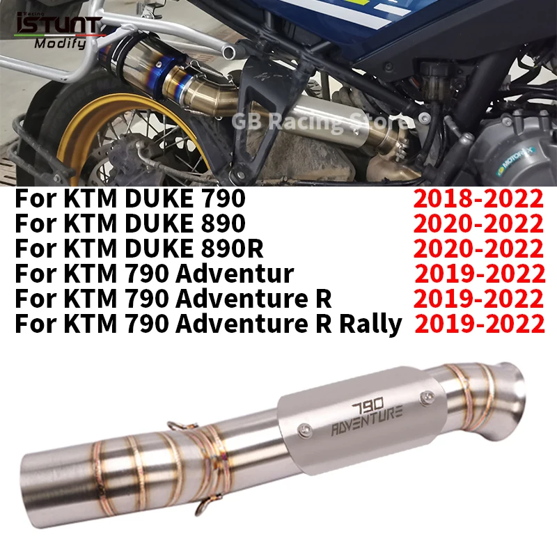 Motorcycle Exhaust Muffler Middle Link Pipe Espace Moto Slip On For KTM790 KTM890 ADV DUKE 790 890 Adventure R 2019-2022