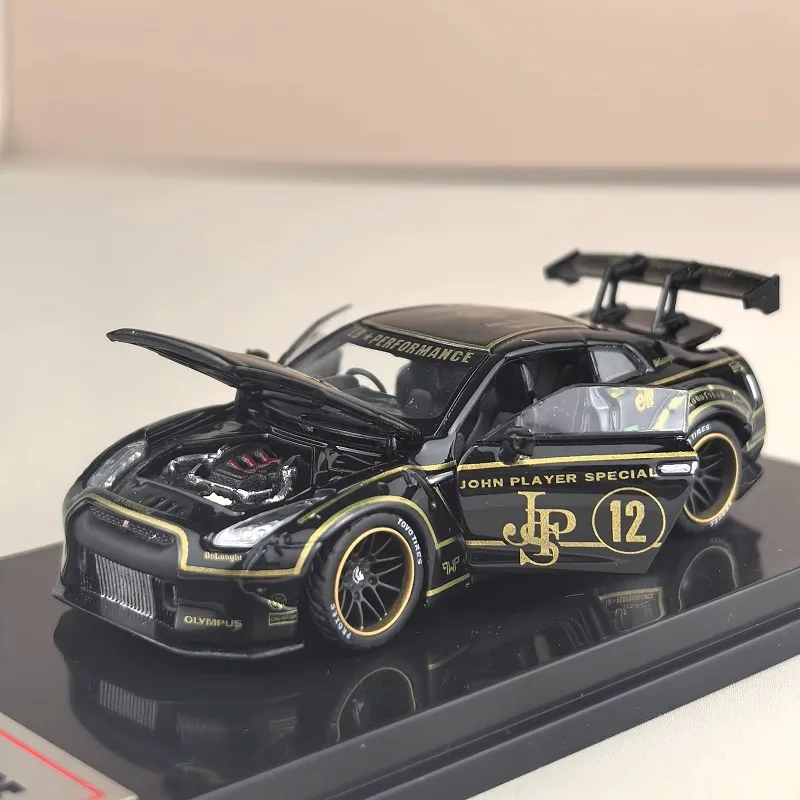Pressofuso in scala 1:64 LB Nissan GTR R35 Grigio OldTime Simulazione Modello di auto Giocattolo da collezione Regalo Souvenir Display Ornamento