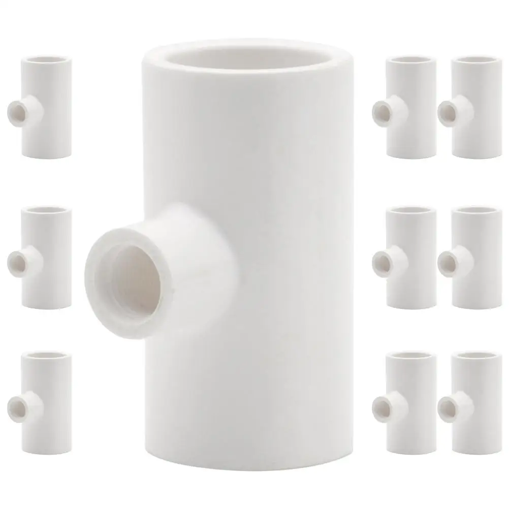 10 Pcs Chicken Drinking Fountain Tee Coop Pvc Pipe Fittings for Threaded Water Tank