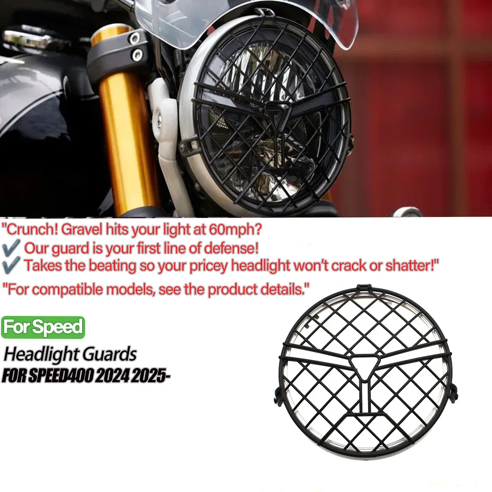

Motocycle Accessories For Speed 400 Speed400 2023 2024 2025- Headlight Protection Cover Guard Grille Protector