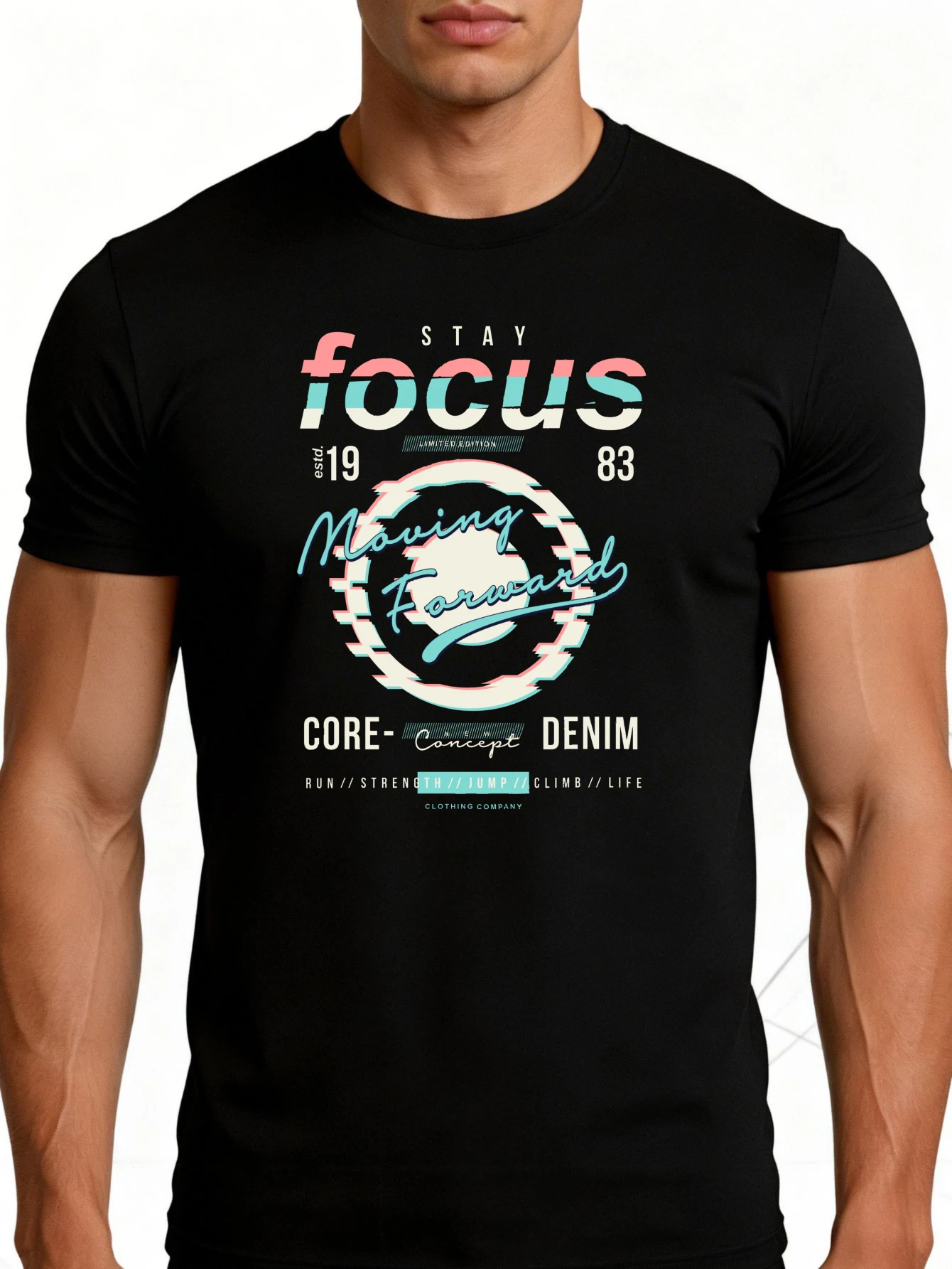 Casual Sports Style Men's T-Shirt, Featuring a Forward-Looking Graphic Design, Suitable for Everyday Wear and Fitness Activities, Is the Perfect Gift for Him.