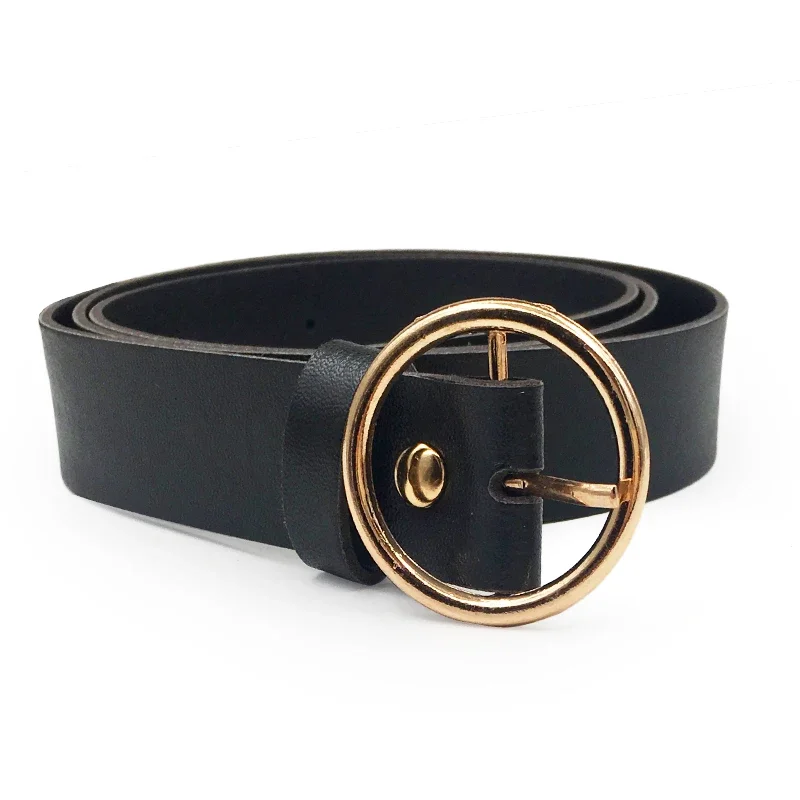 None Round Women Solid Fashion Buckle Waist Casual Shape Belt Riem Cinto Feminino Ceinture Femme Cinturon Mujer Harajuku Cinto