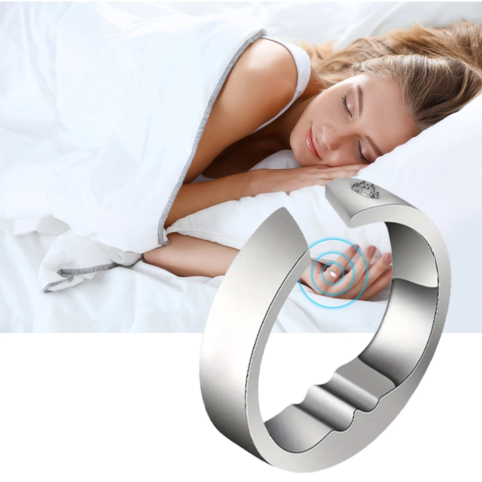 Anti Snore sleep Ring Magnetic Therapy Acupressure Treatment Against Snoring Device Snore stop Stopper Finger Ring Sleeping Aid