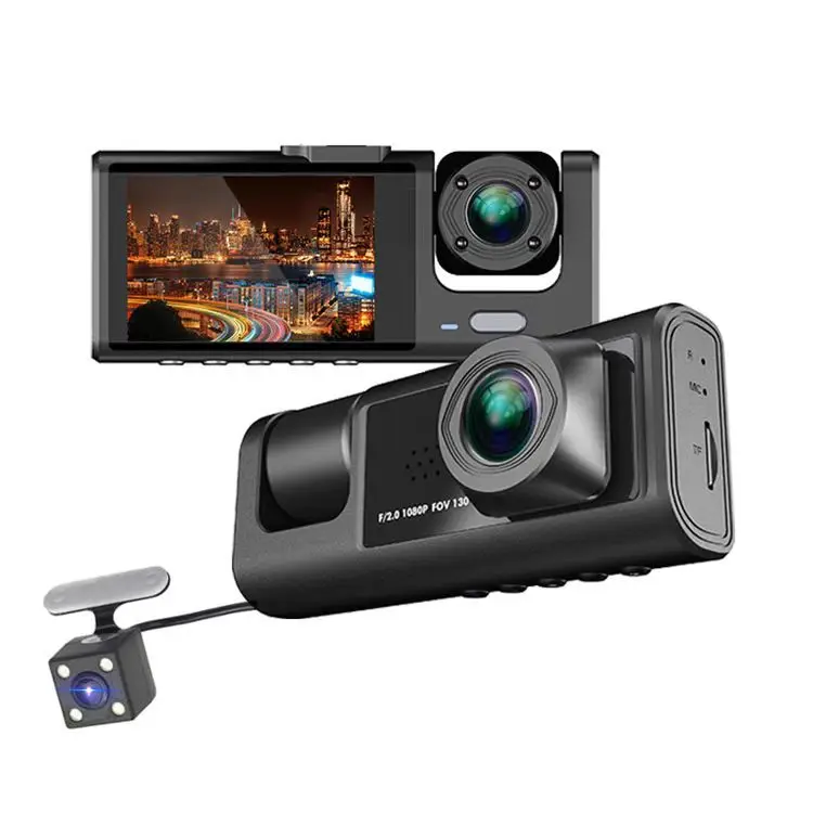 

Видеорегистратор Dash Cam 3 1080p HD: фронтальная, задняя и внутренняя камеры, автомобильный видеорегистратор, черный ящик для записи вождения