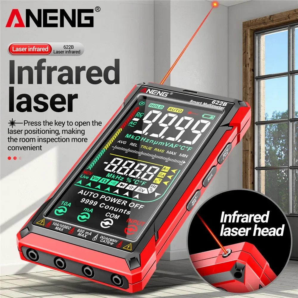ANENG 622B 622A inteligentny multimetr cyfrowy 6000Counts True RMS woltomierz DC/Tester napięcia AC amperomierz pojemność Ohm automatyczny zakres