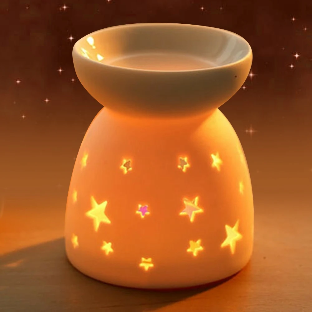 Night Fragrance Lamp Ceramic Essence Oil Furnace Candle Incense Aromatherapy Stove