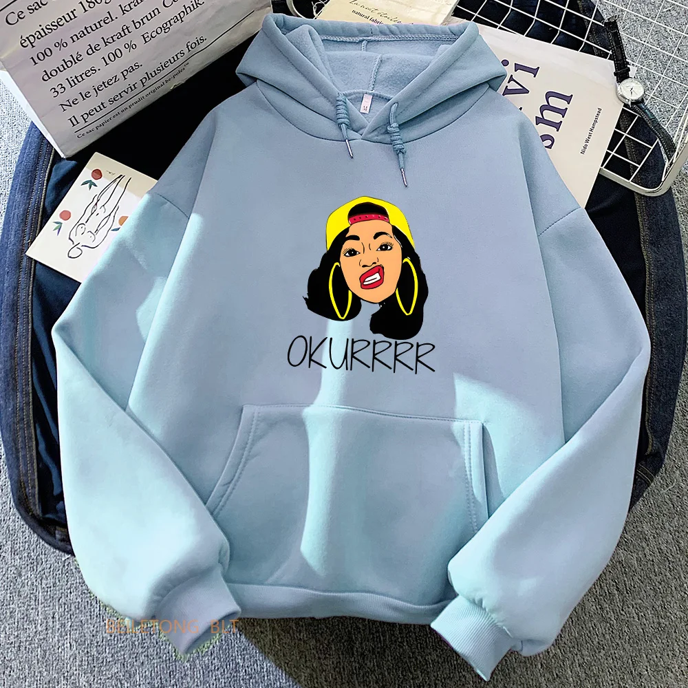 

CardiBB OKURRR Hoodies Fashion Aestheticfor Autumn/Winter Sweatshirt Graphic Printing Women/men Clothing Soft Long Sleeve Hoody