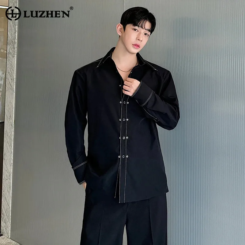 

LUZHE Niche Designer Shirt Jacket Fashion Handsome Elegant High Quality Blouses Original Autumn Men's Casual Tops 2024 LZ4827