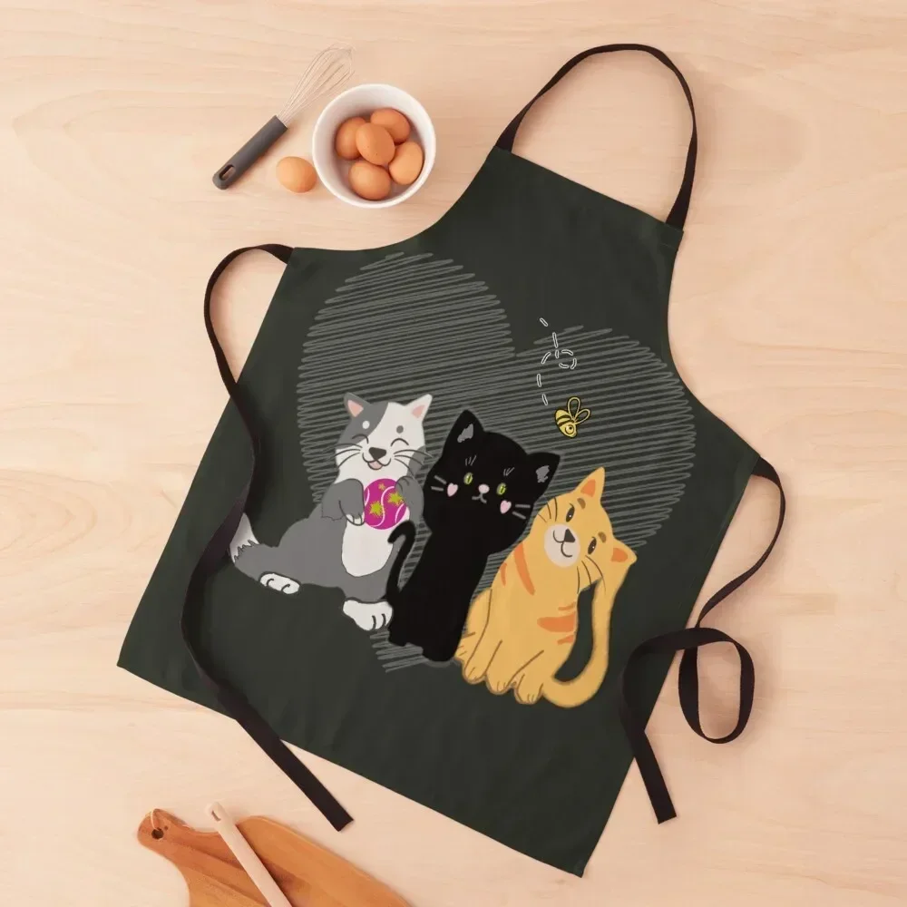 

Adorable trio of cats | cat lover Apron Women's Dress professional hairdressing Apron