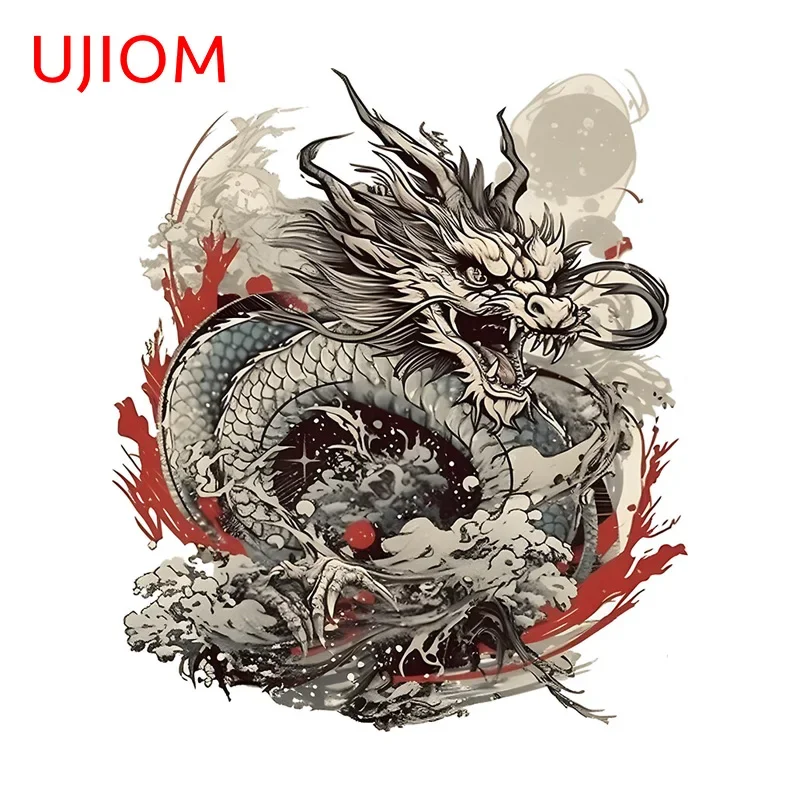 UJIOM Personality Chinese Double Dragon Wall Sticker Fashionable Creative Unique Sunscreen Decal Suitable For Living Room Decor