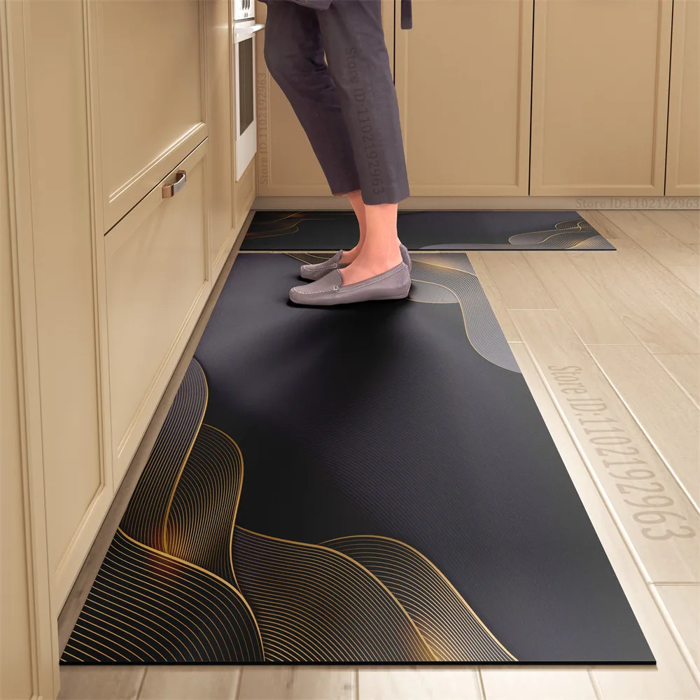 Non-slip Kitchen Mat Long Rugs Crystal Velvet Carpet for Living Room Absorbent Foot Mats Bedroom Doormat Alfombra Small Rugs