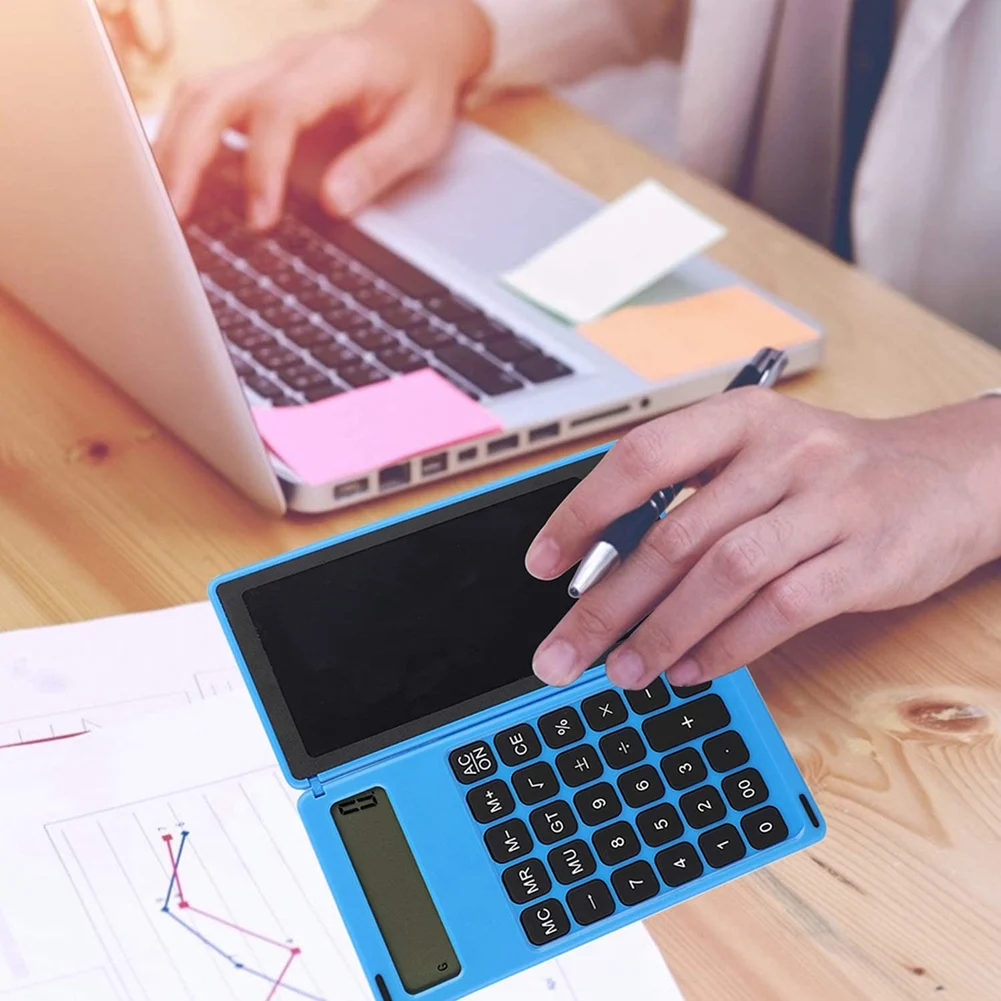 Calculator Notepad 6 Inch LCD Writing Tablet Digital Drawing Pad with Stylus Pen Erase Button Lock Function Black