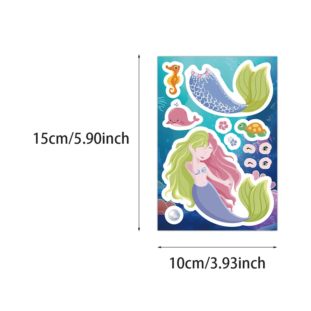 8/16PCS Creative Mermaid Sticker diy Notebook Handbook Sticker Material Sticker image 4