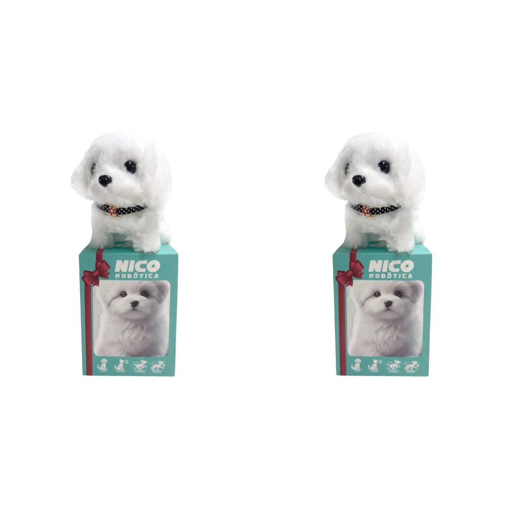 

Electronic Robot Dog Interactive Plush Puppy Toy for Girls Boys (White 1)