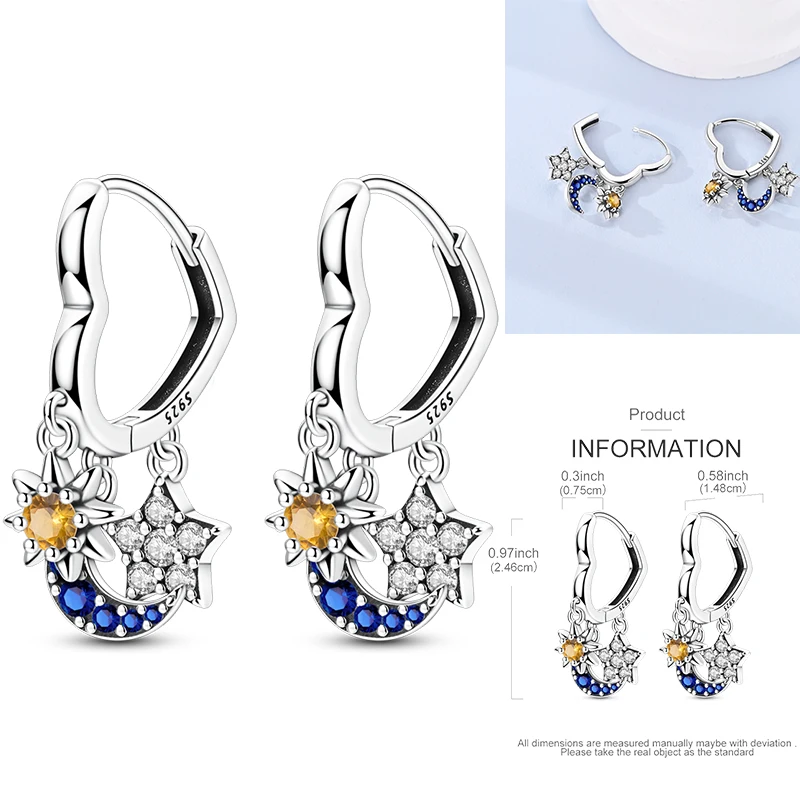 925 Sterling Silber Bunte Creolen Ohrringe mit Erdbeere, Libelle, Sonnenblume, Krabbe, Mantarochen und Lebensbaum als Geburtstagsgeschenk für Frauen – Detail 27