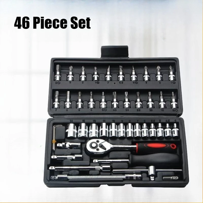 

Набор торцевых ключей из 46 шт. — комбинация профессиональных инструментов для ремонта и бытовой техники с футляром для хранения