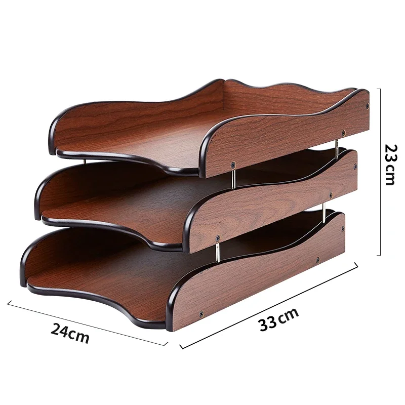 

*Wooden Multi-Layer File Shelf Desktop Bookstand Office Data File Shelf