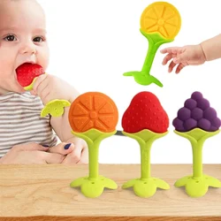 Silicone Fruit Shape Teether for Baby Infant Food Grade Material Teething Toys for Toddler Chidren Training Teethers Molar Stick