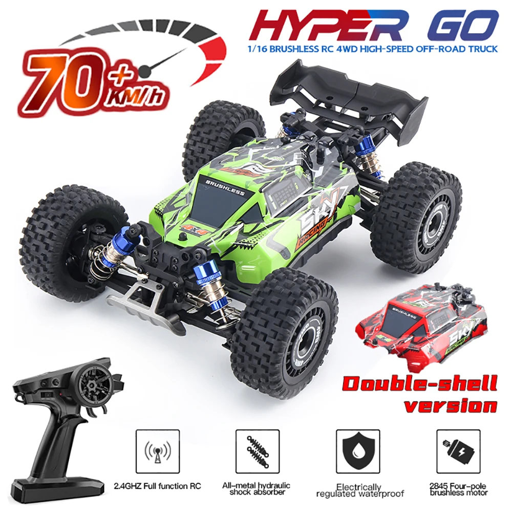 

KF13 70KM/H Brushless RC Car 4WD Electric High Speed Off-Road 1:16 Remote Control Drift Monster Truck for Kids Toys VS MJX 16207