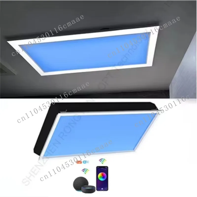 Smart Tuya Alexei 200W Ceiling Blue Sky Lighting Emitting Diode Panel Artificial Skylight Virtual Sunlight