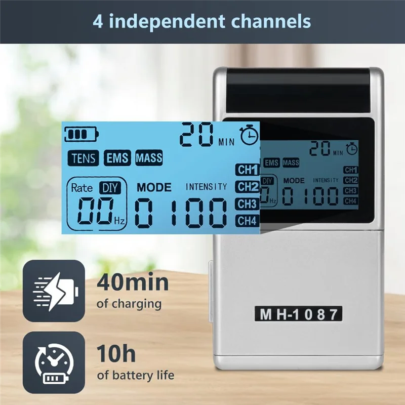 A01V-48 Modes Electric Professional Muscle Stimulation Physiotherapy Massager For Full Body Relief With Tens Electrodes Pad