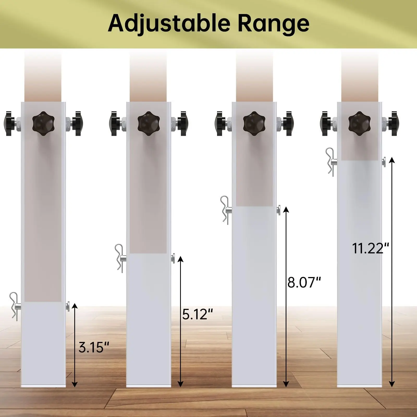 4 packs of carbon steel dormitory bed frames, 2.3 inches in diameter, suitable for university dormitory wooden bed frames