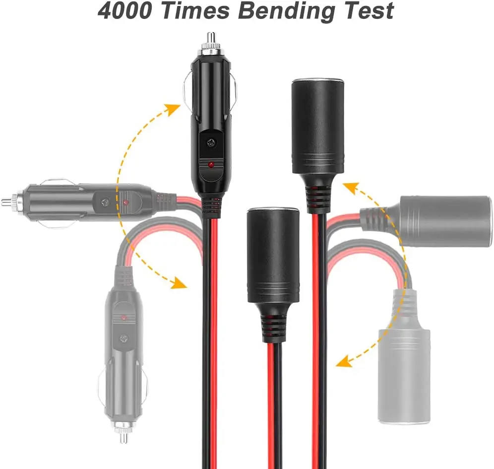 XIALME-カーライター用アダプター,アダプター付き,ソケットに2つのスプリッター,16awg,12/24v,15aヒューズ付き