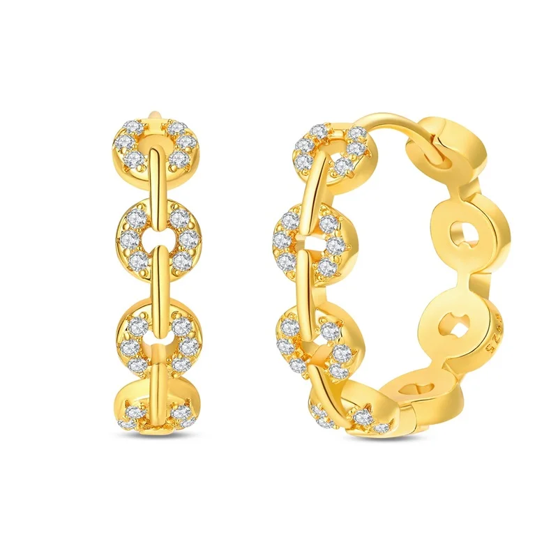 

Классические серьги-кольца из стерлингового серебра 925 пробы с простым геометрическим дизайном, сверкающие цирконы, золотистые серьги для женщин, изысканные ювелирные украшения на годовщину, подарки