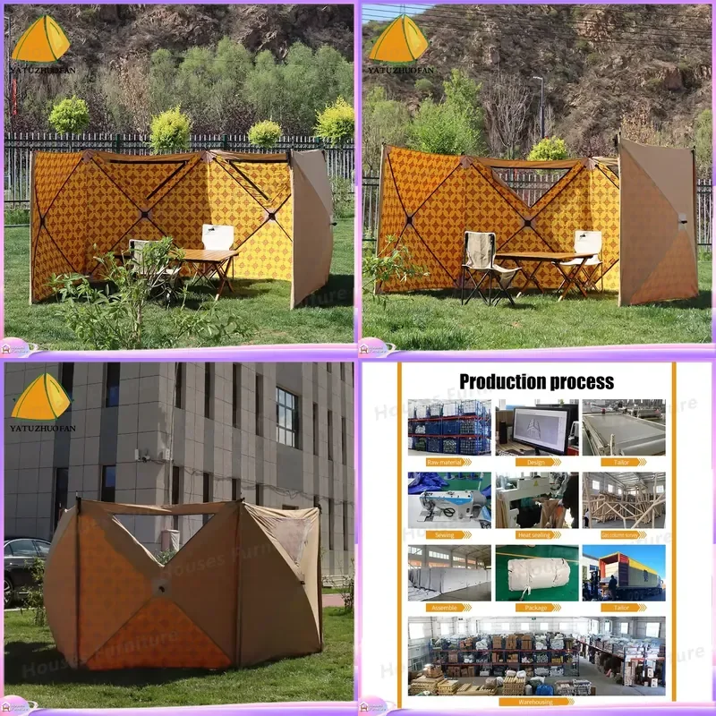 Custom Outdoor Camping Screen Windshield Arabic Style Pattern Desert Yard Fence Privacy Shield Wall for Middle East Garden