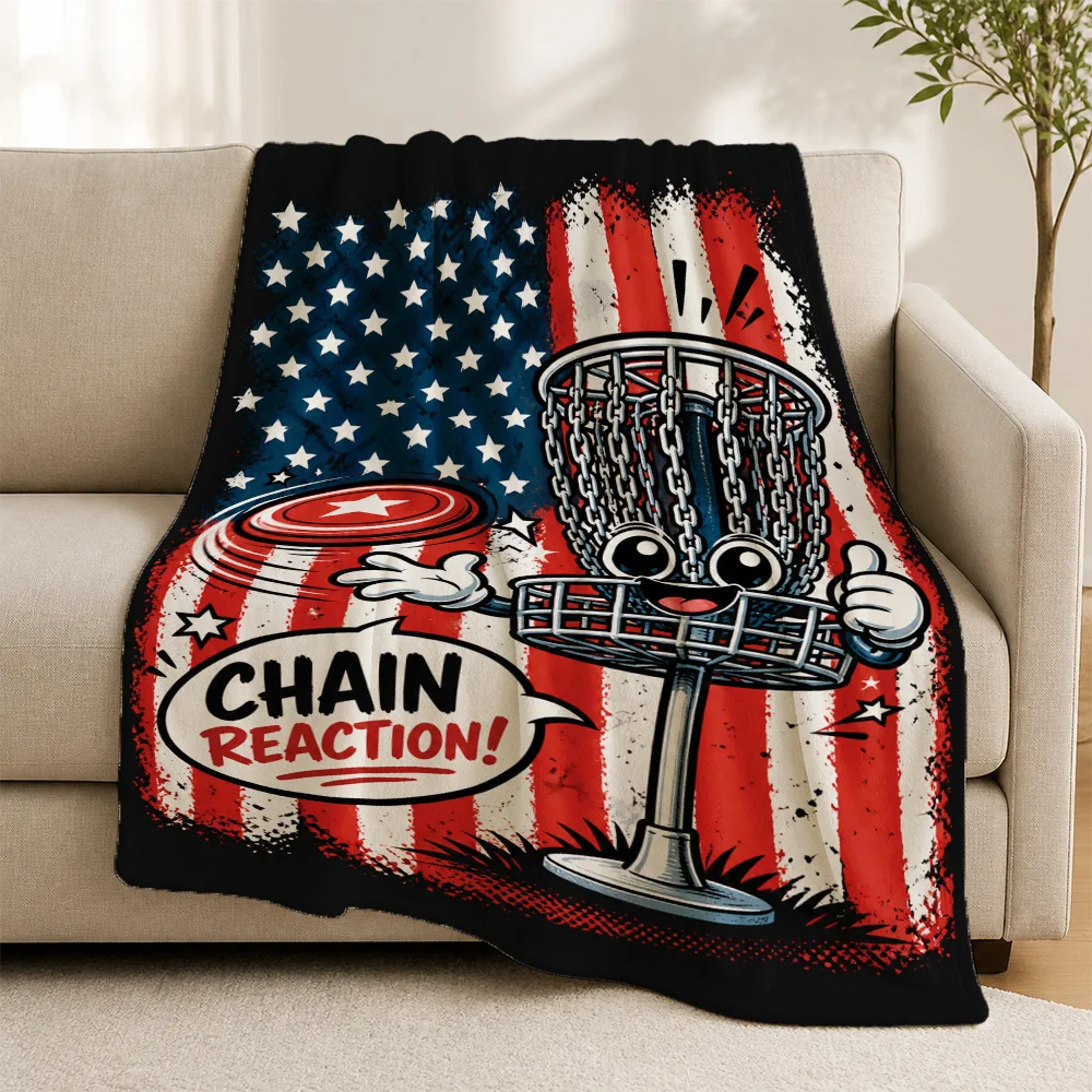 American Flag Throw Blanket Sofa Throw Decor Cozy Plush Fleece US Patriotic Novelty Blanket Gift for Home