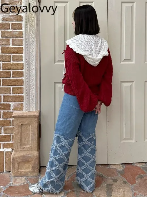 和風純粋な甘い女の子風リボンラウンドネックプルオーバーセーター秋冬新作万能ダイヤモンドボウ長袖セーター