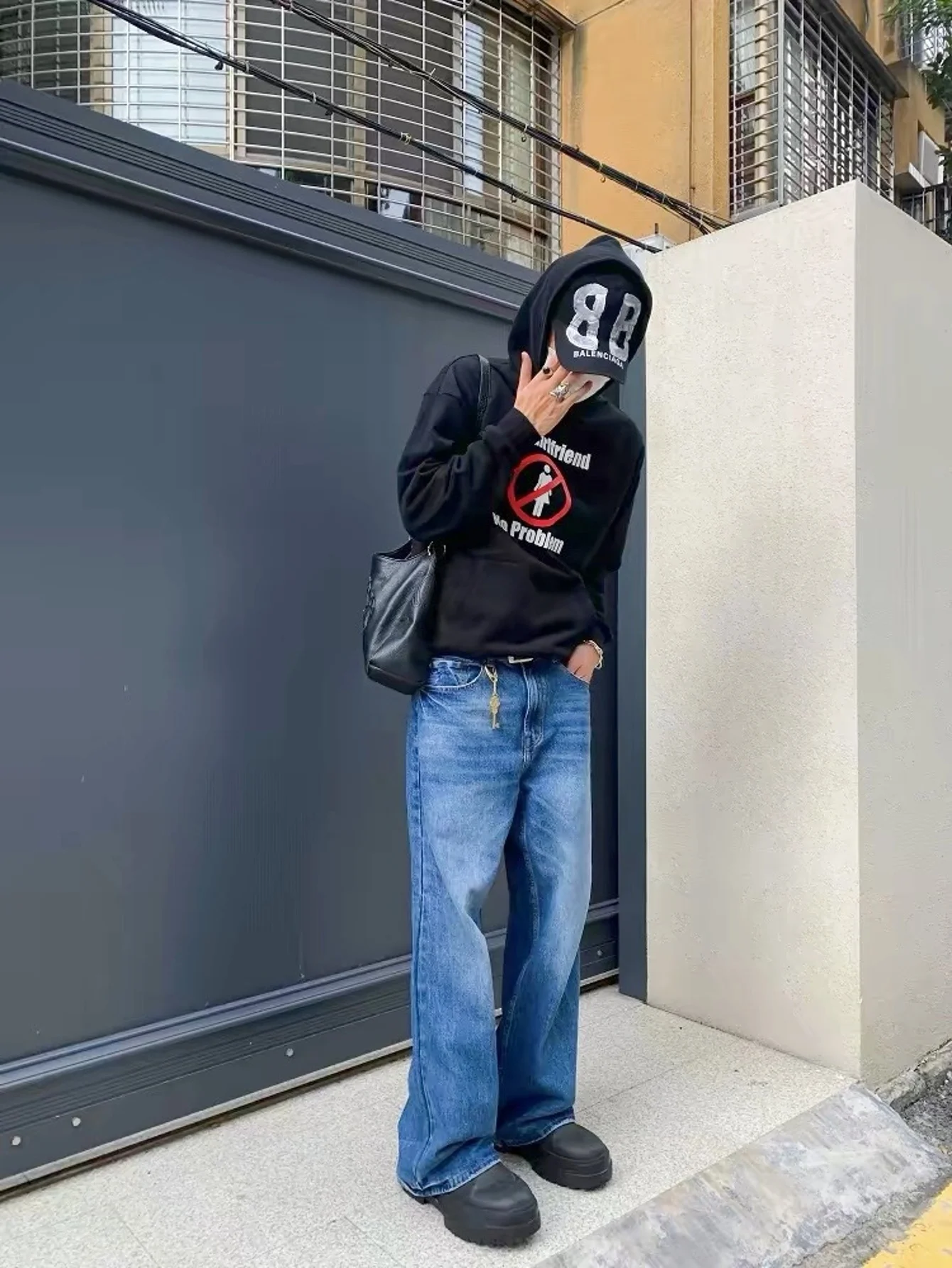 Trendy Y2K blue jeans for man, original drip slim, durable all-match casual denim pants JEANS pants for woman