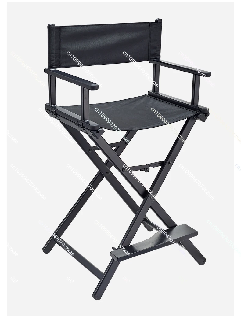 

Aluminum Folding Chair, Portable Makeup Stool, Outdoor Barber Director Chair W/ Adjustable Backrest & Headrest