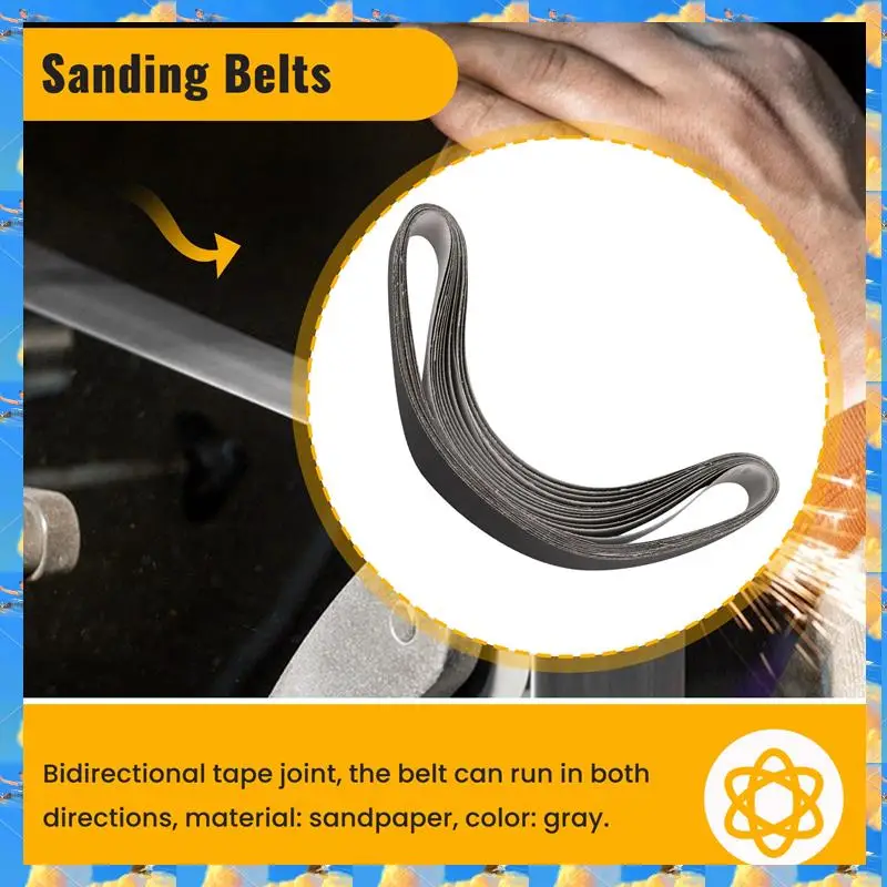 

FTS 12Pcs 1 X 30 Inch Silicon Carbide Fine Grit Sanding Belts 400, 600, 800, 1000 Grits