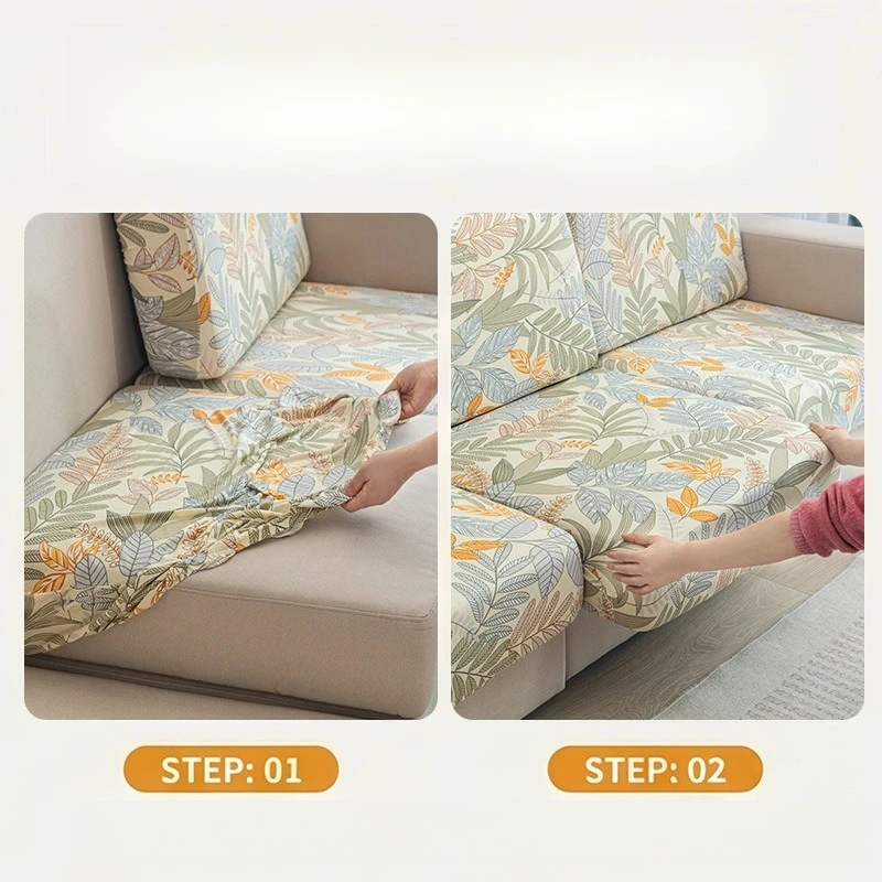 Floral Printed Elastic Sofa Seat Cushion Cover Soft Comfortable Durable for Single Sofa Loveseat 3 Seater Chaise Home Decor