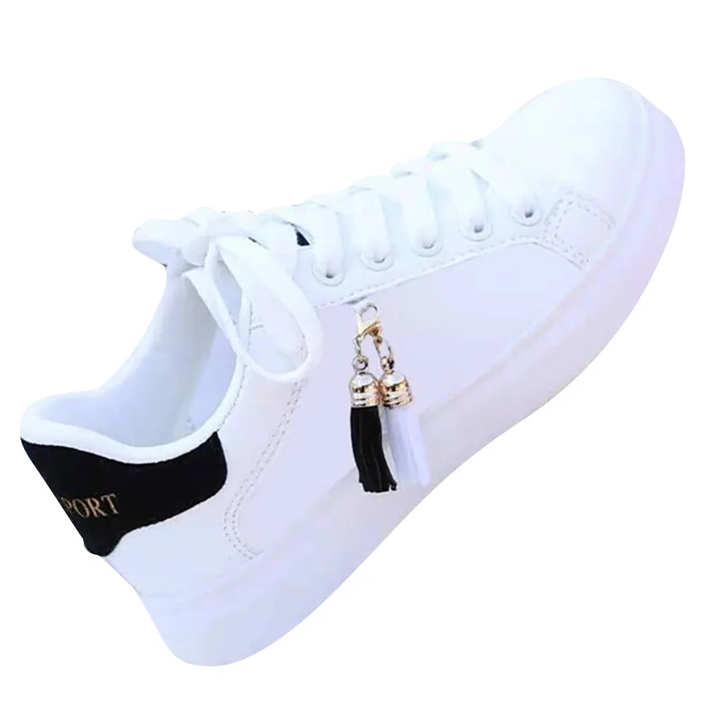 Spring Autumn Women 39 Tennis Fashion White Shoes Woman\'s PU Leather Solid Color Ladies Casual Shoes Basketball Footwears