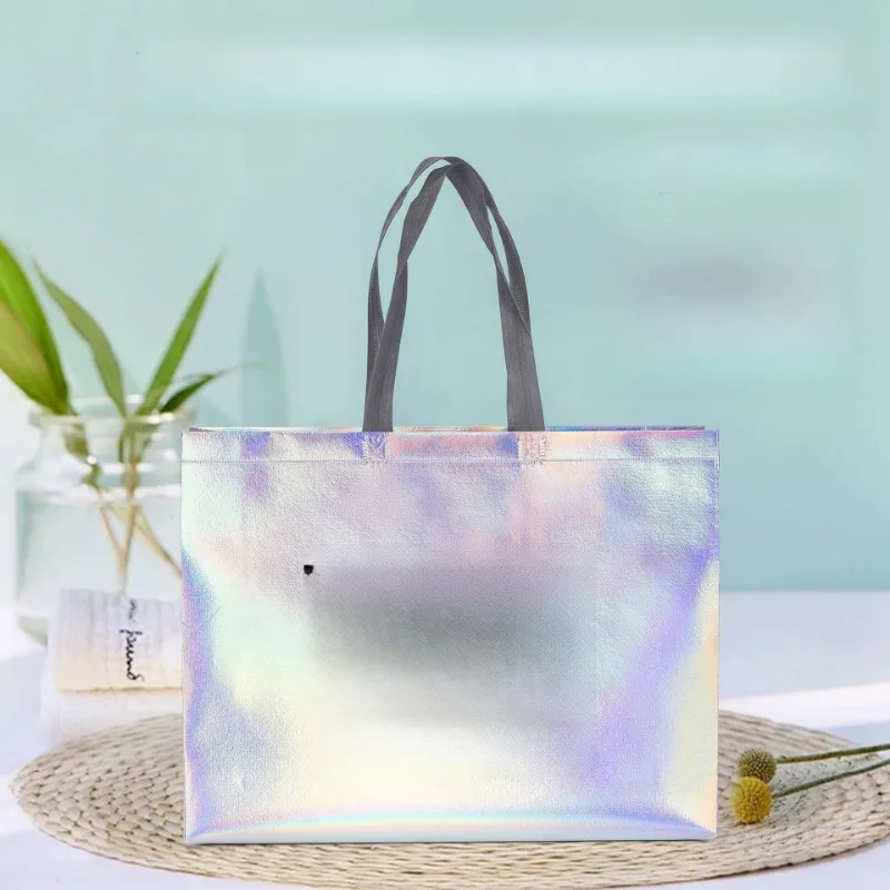 5pcs Gusset Side Stitched Firm Light Tear-proof Non-woven Bag Boutique Apparel Packaging Ins Style Carry Pouch