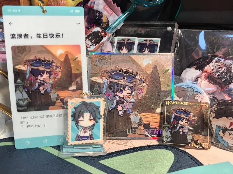 

Оригинальный акриловый брелок-наклейка на холодильник Genshin Impact Jiachen Jiyi Collection Wanderer Scaramouche, коллекционный товар