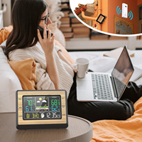 Wireless Weather Station Indoor Outdoor Thermometer 6 Inch Color Screen Digital Weather Thermometer Weather Forecast Temperature