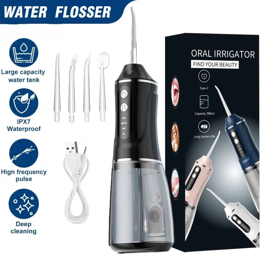 

Smart Electric Oral Irrigator Cordless Professional Dental Cleaner Rechargeable 3 Cleaning Modes Tooth Scaler Braces Care