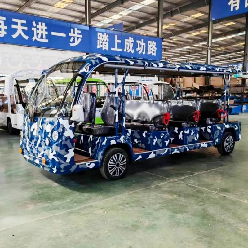 Hot Sale Scenic Electric Four Wheels 8 11 14 Seats Sightseeing Car with Cover Hotel and Resort Transportation Service Golf Car