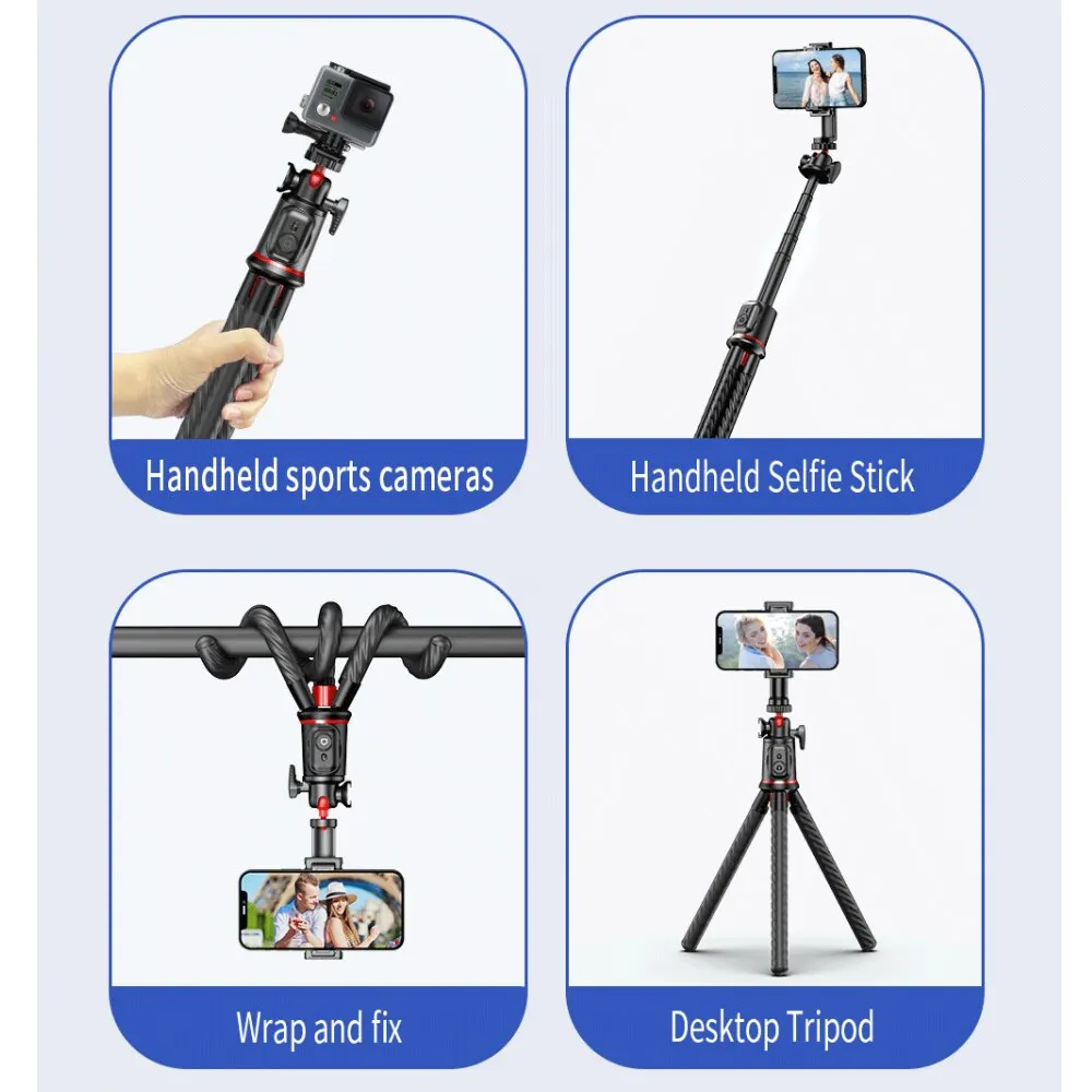 C03 Octopus Tripod Flexible Selfie Stick Smartphone Vlog Video Stand Tripod Outdoor Live Shooting For iPhone Xiaomi Camera