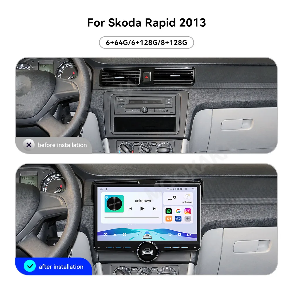 Touch Screen Car Radio For Skoda Rapid 2013 Android GPS Automotive Multimedia Auto Radio Stereo Receiver Head Unit