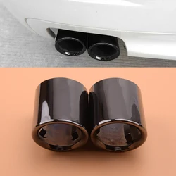 2Pcs Titanium Black Exhaust Tip Muffler fit for BMWF10 F18 520i 523i 525i 528i F30 316i 318i 320i 328i 330i Stainless Steel