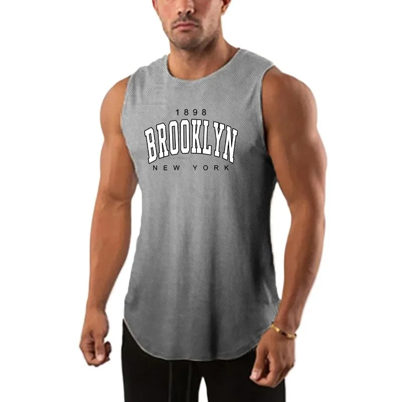 Herren lässige Muskel trainings weste Outdoor-Sport Joggen coole atmungsaktive Bottom ing Shirt Sommer Mesh schnell trocknende T-Shirts